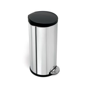 simplehuman 30L classic round pedal bin with plastic lid 