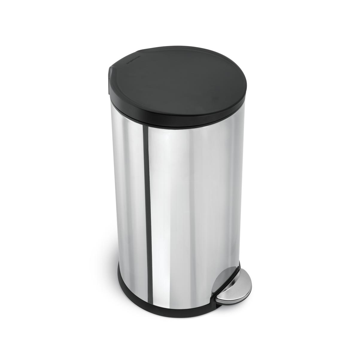 simplehuman 40L classic round pedal bin with plastic lid 