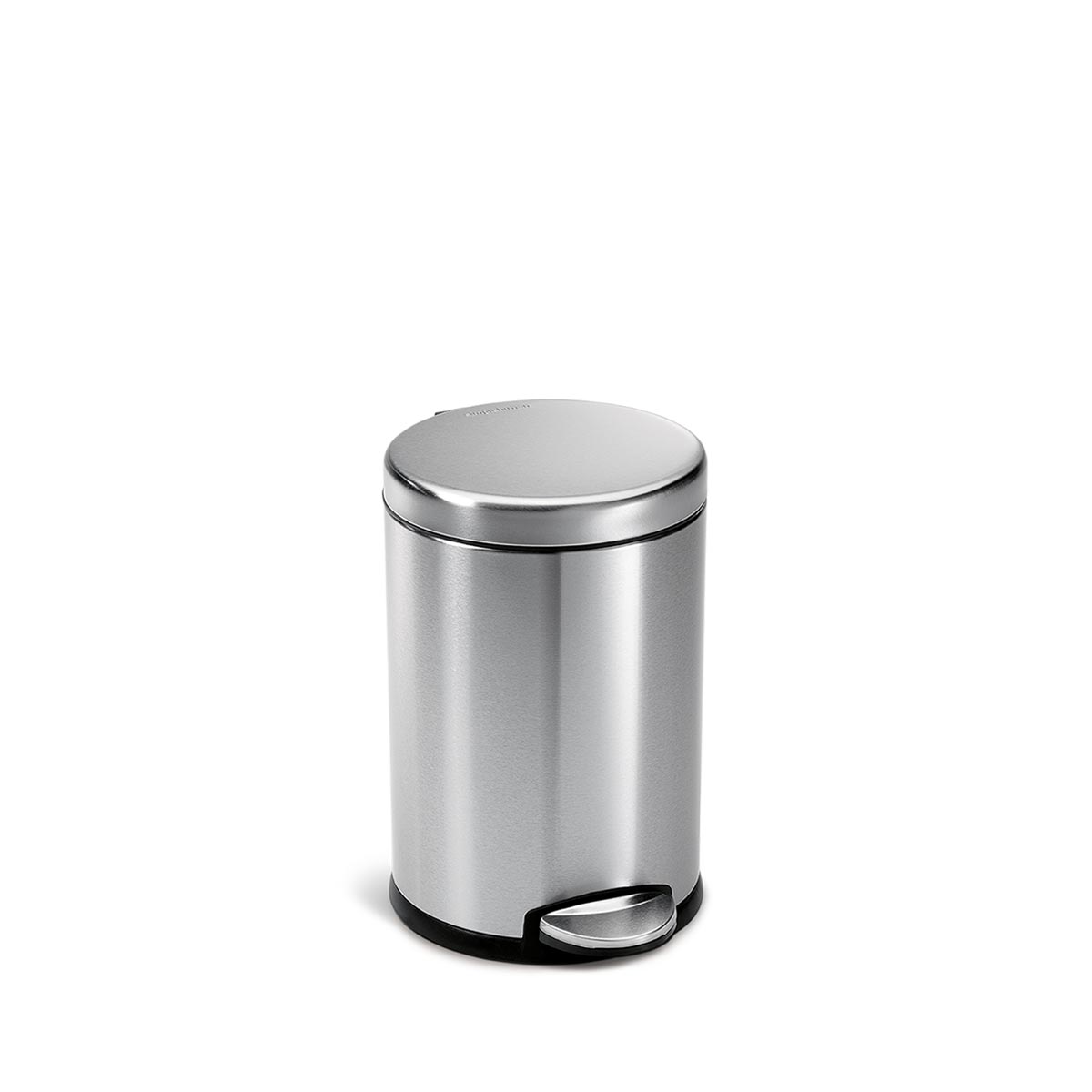 simplehuman 4.5 litre, mini round pedal bin, polished stainless steel