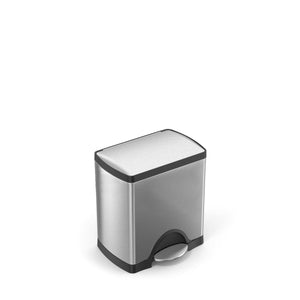 simplehuman 25 litre rectangular pedal bin, fingerprint-proof brushed stainless steel