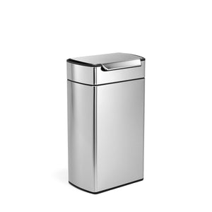 simplehuman 40 litre rectangular touch-bar bin, fingerprint-proof stainless steel