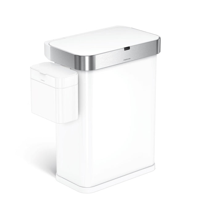 58 litre rectangular sensor bin with voice and motion sensor + compost caddy
