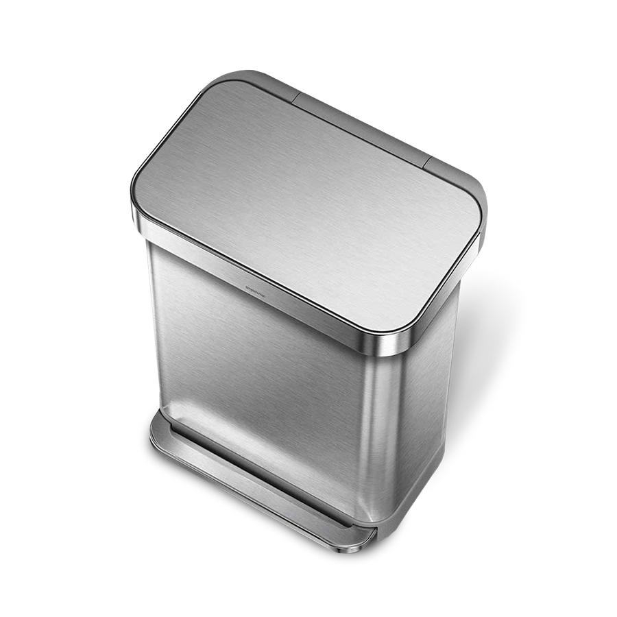 55 Litre, Rectangular Pedal Bin With Liner Pocket