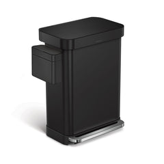 55L rectangular pedal bin with liner pocket + compost caddy