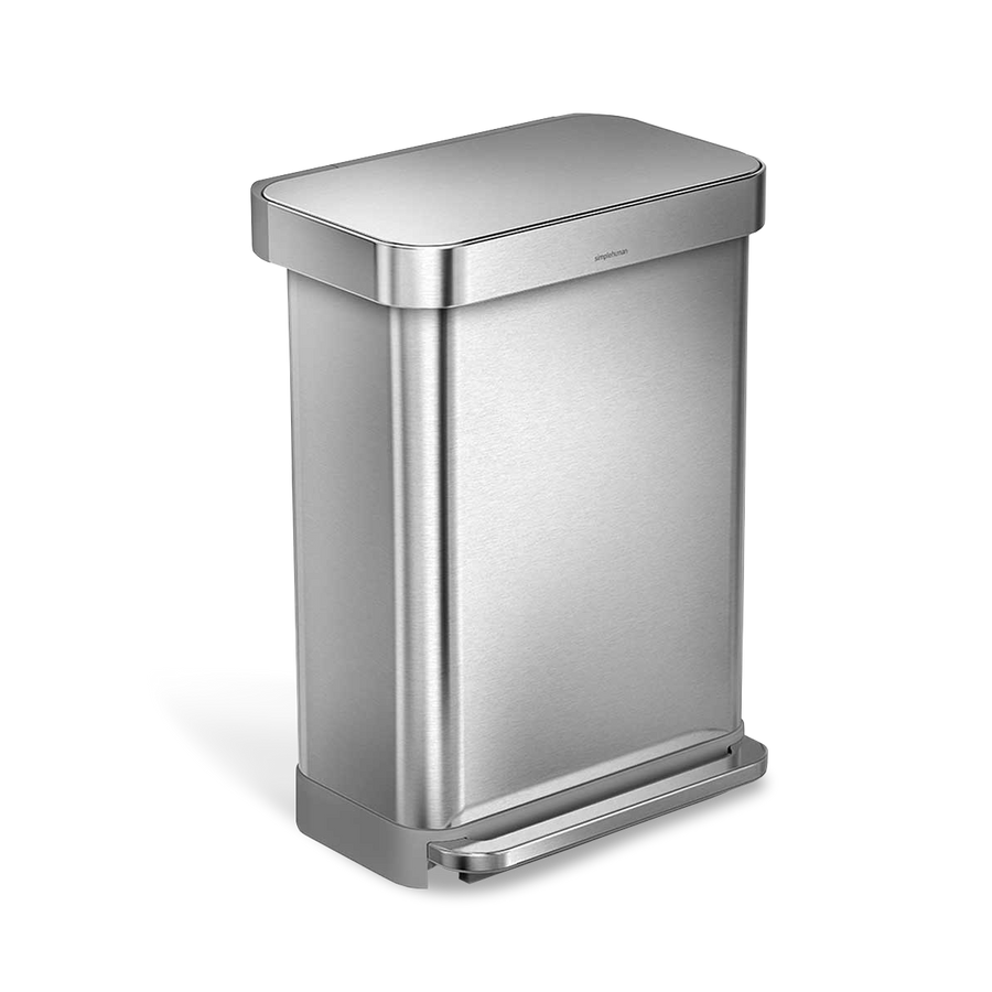 55 Litre, Rectangular Pedal Bin With Liner Pocket