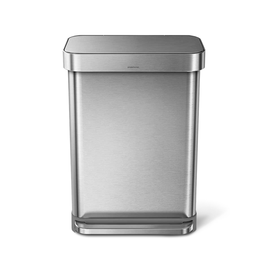 55 Litre, Rectangular Pedal Bin With Liner Pocket