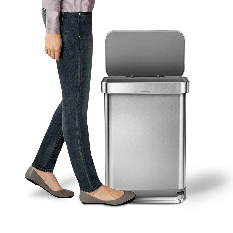 55 Litre, Rectangular Pedal Bin With Liner Pocket