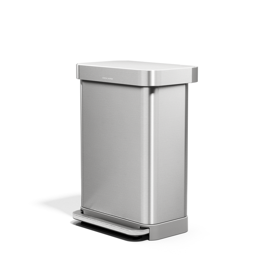 55 Litre, Rectangular Pedal Bin With Liner Pocket