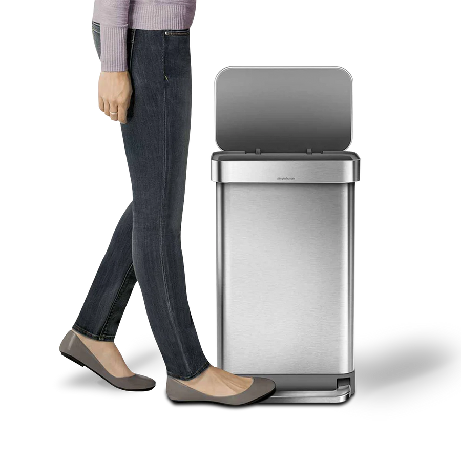 45 Litre, Rectangular Pedal Bin With Liner Pocket