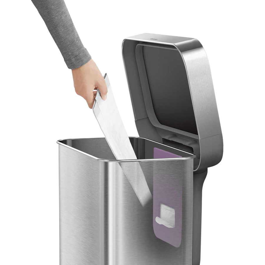 45 Litre, Rectangular Pedal Bin With Liner Pocket