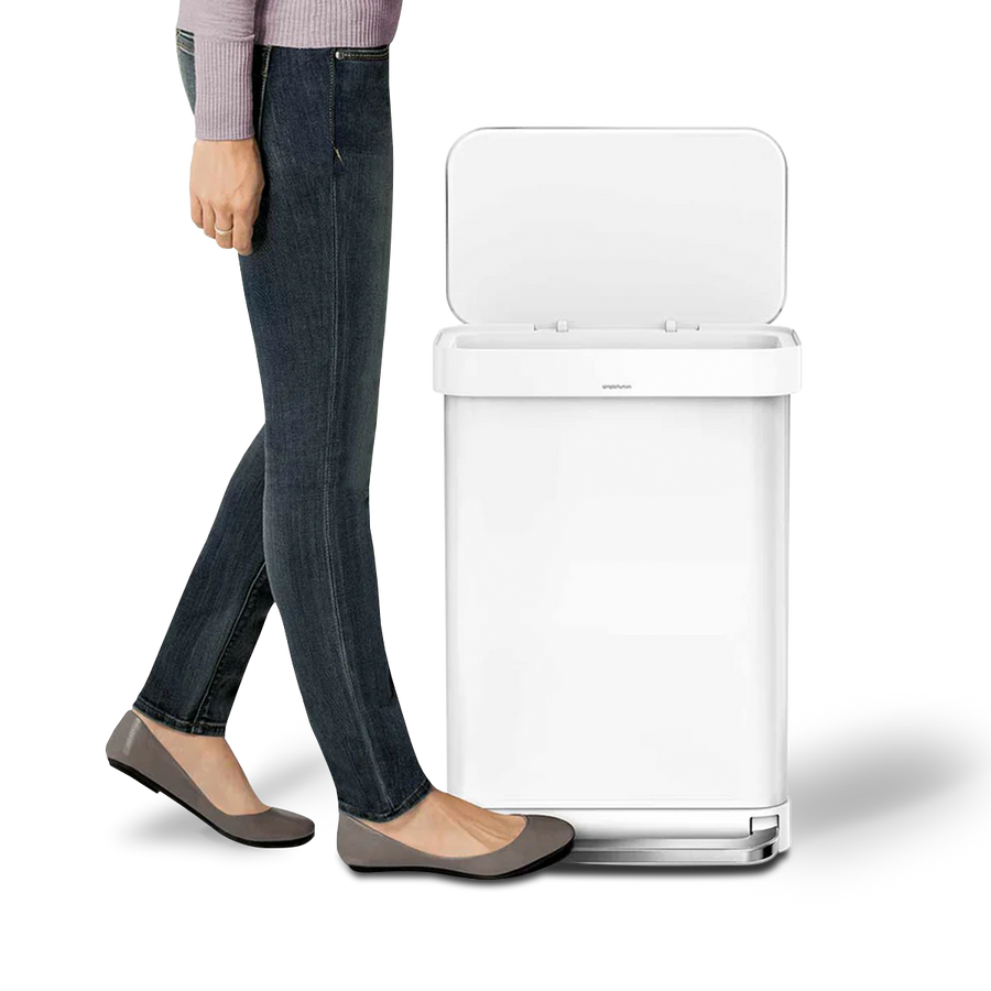 55 Litre, Rectangular Pedal Bin With Liner Pocket