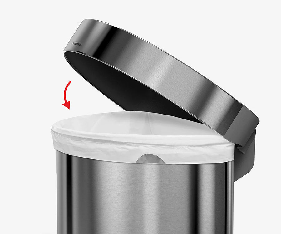 45 Litre, Semi-Round Pedal Bin With Liner Rim - Simplehuman