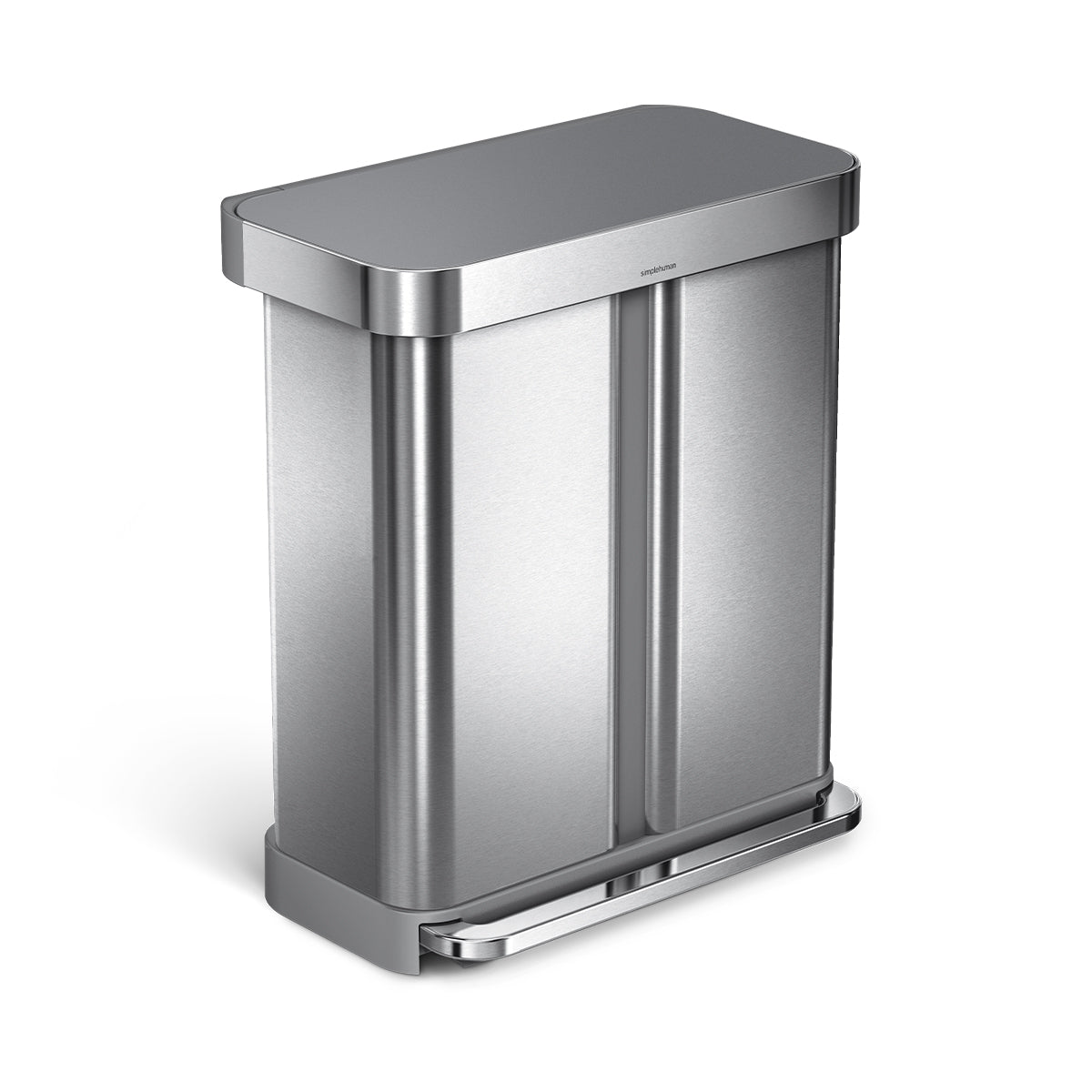 58L Dual Compartment Rectangular Step Can with Plastic Lid [Club Sku]