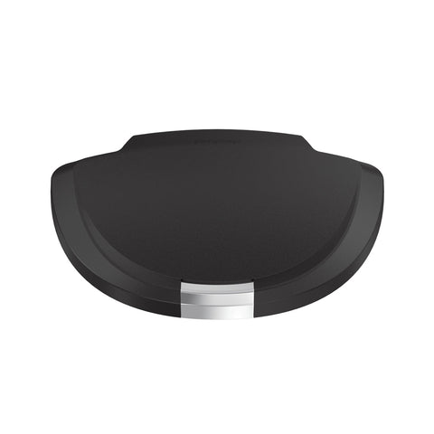 black plastic semi-round lid with slide lock 