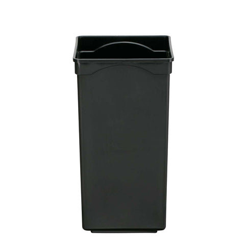 20L black plastic trash bucket  - main image