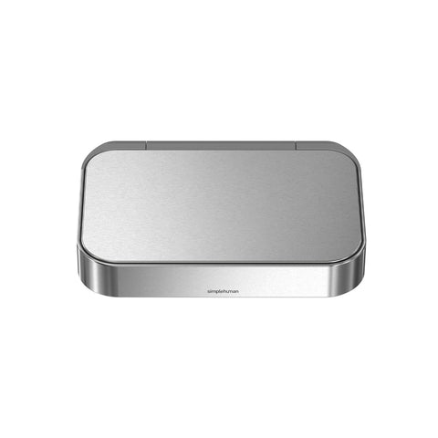 lid with liner rim, brushed stainless steel 