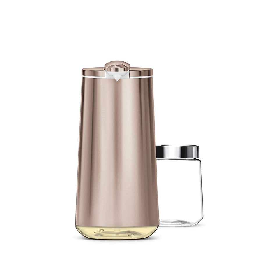 foam sensor pump - rose gold finish - front view with refillable cartridge image