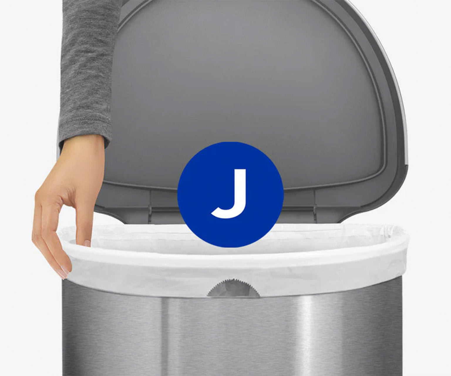 45 Litre, Semi-Round Pedal Bin With Liner Rim - Simplehuman