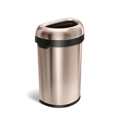 60L semi-round open bin - rose gold stainless steel - 3/4 view main image