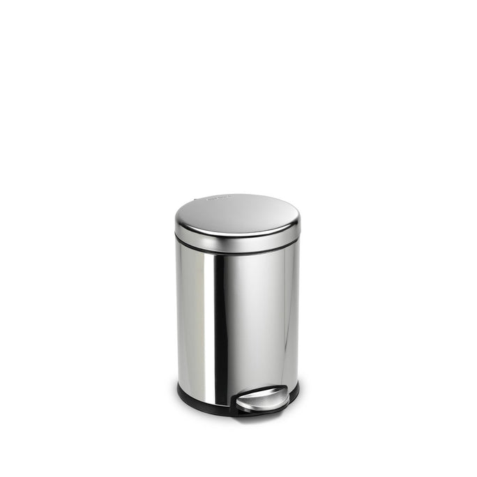 4.5L round pedal bin - polished finish - front view main image