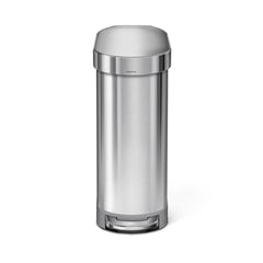 45L slim pedal bin - brushed stainless steel - front image