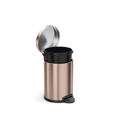 4.5L round pedal bin - rose gold finish - inner bucket coming out of bin