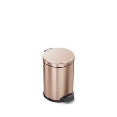 4.5L round pedal bin - rose gold finish - front view main image
