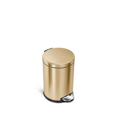 4.5L round pedal bin - brass finish - front view main image