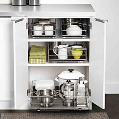22.8cm pull-out cabinet organiser - lifestyle in cabinet