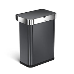 58L rectangular sensor bin with voice and motion control - black finish - 3/4 view main image